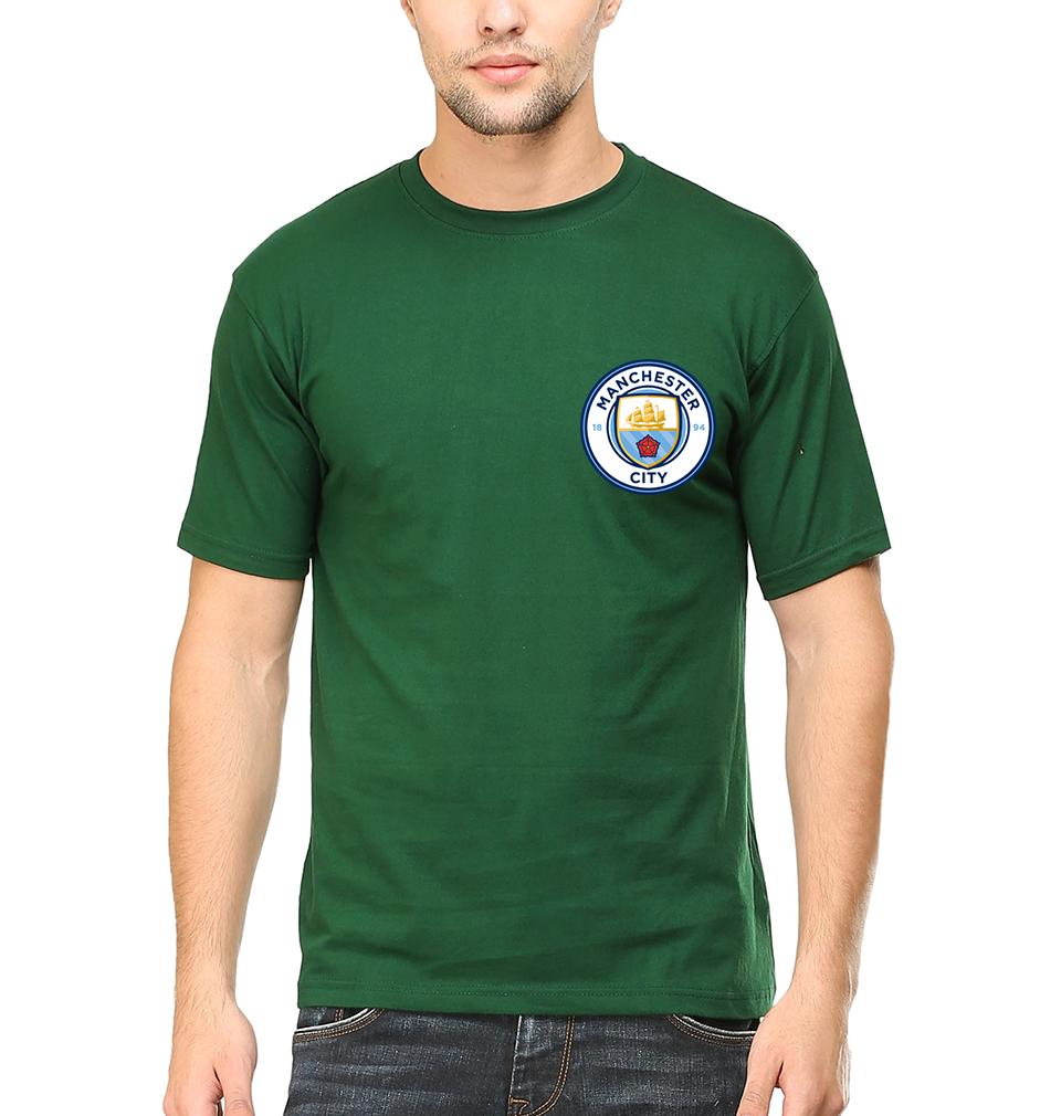 Manchester City Logo Men Half Sleeves T-Shirts-FunkyTeesClub