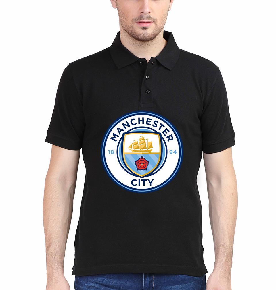 Manchester City Logo Men Polo Half Sleeves T-Shirts-FunkyTeesClub