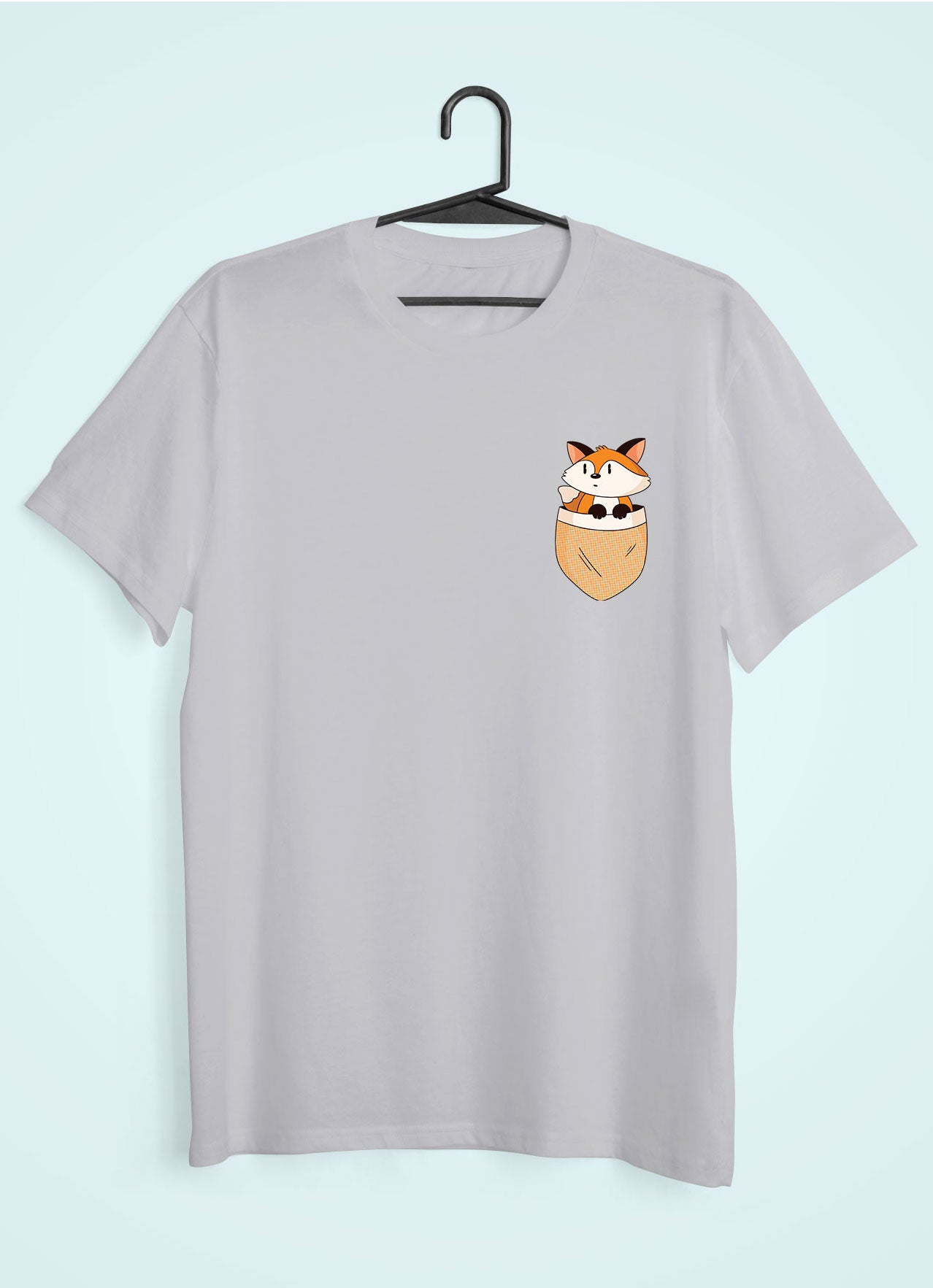 Fox Side Pocket Design Women Half Sleeves T-shirt- FunkyTeesClub