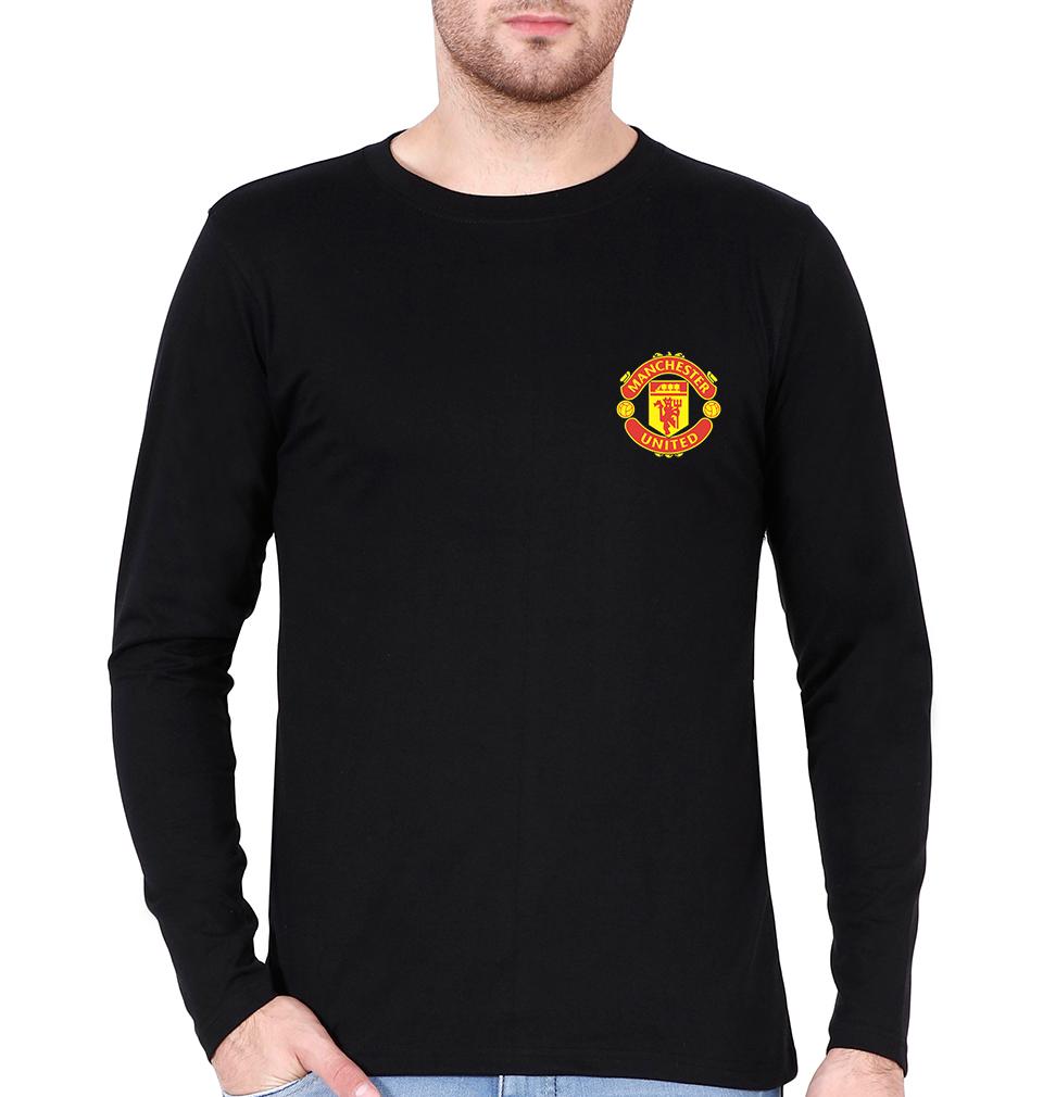 Manchester United Logo Men Full Sleeves T-Shirts-FunkyTeesClub