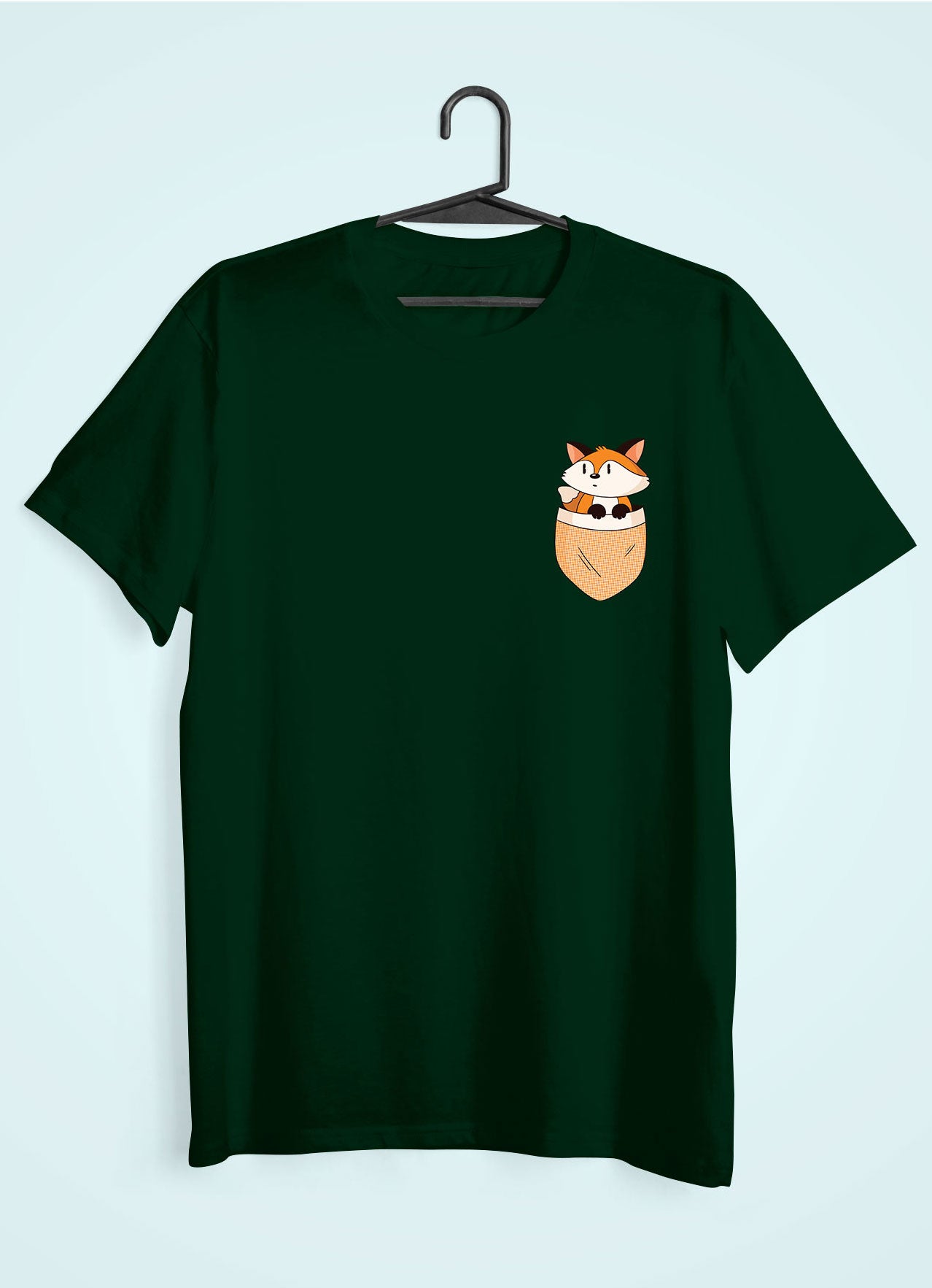 Fox Side Pocket Design Mens Half Sleeves T-shirt- FunkyTeesClub