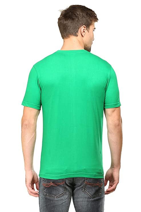 Plain Flag Green Half Sleeves T-Shirt-FunkyTeesClub