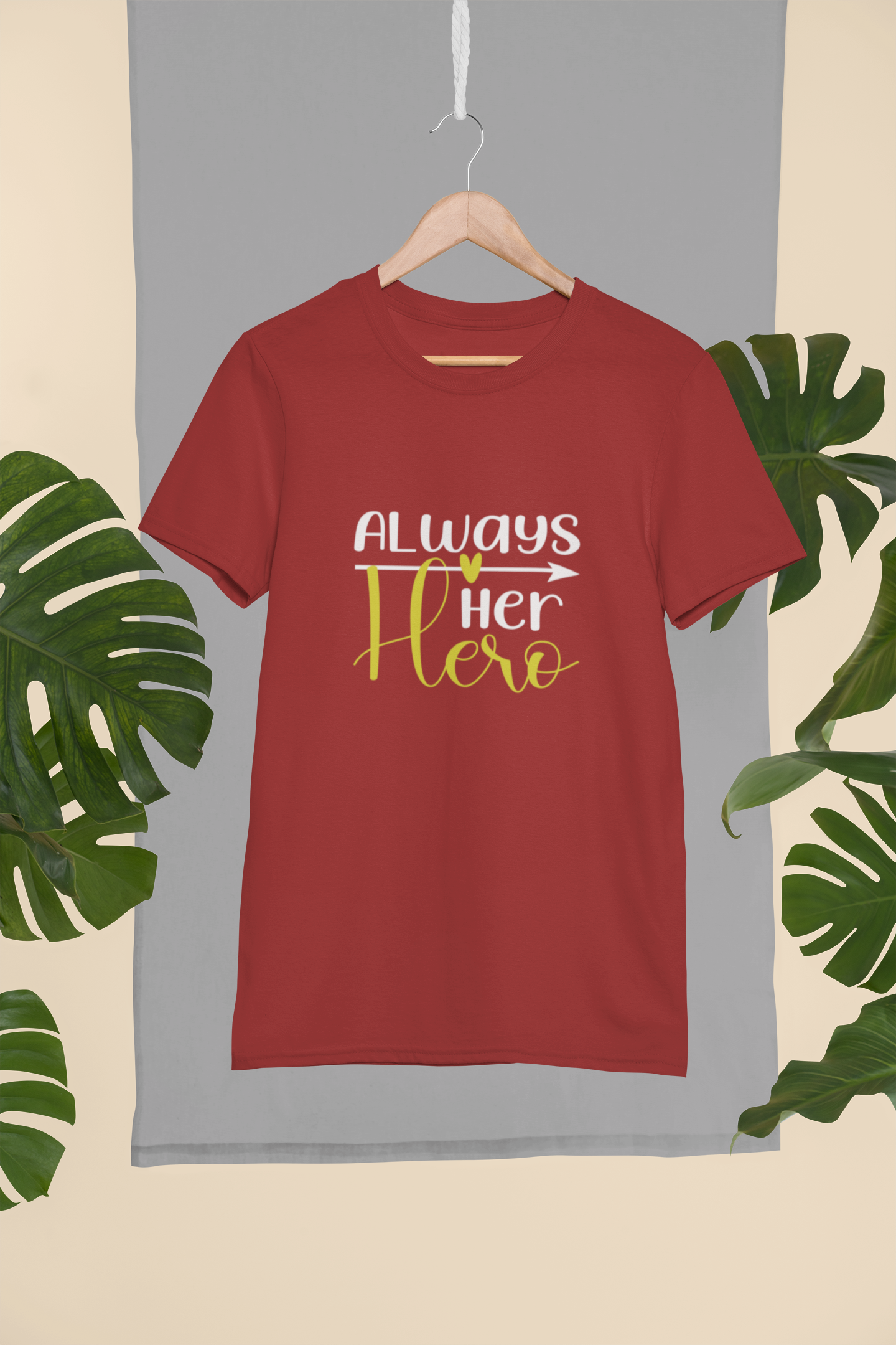 Always Her Hero Father and Daughter Red Matching T-Shirt- FunkyTeesClub