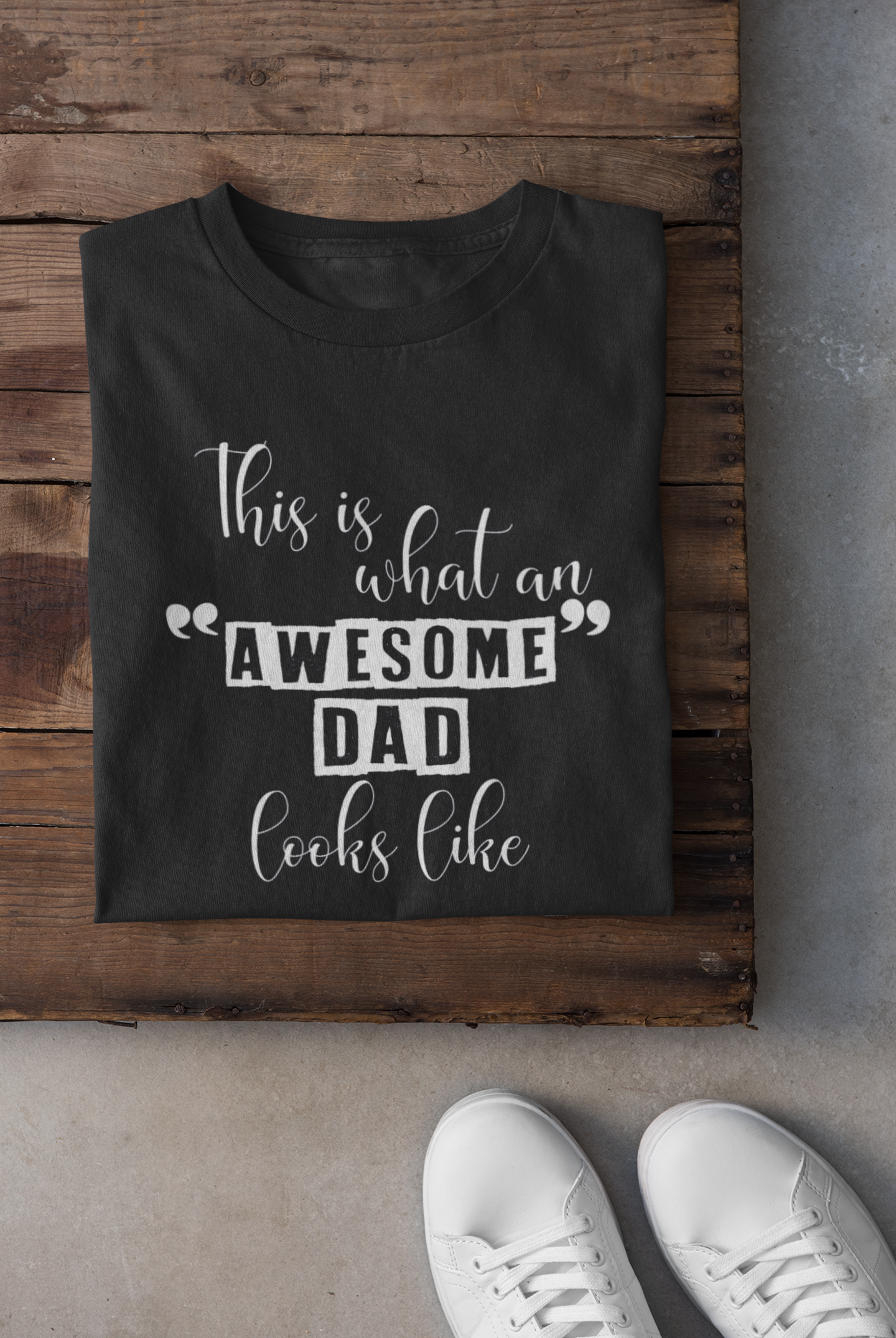 Awesome Dad Father and Daughter Black Matching T-Shirt- FunkyTeesClub