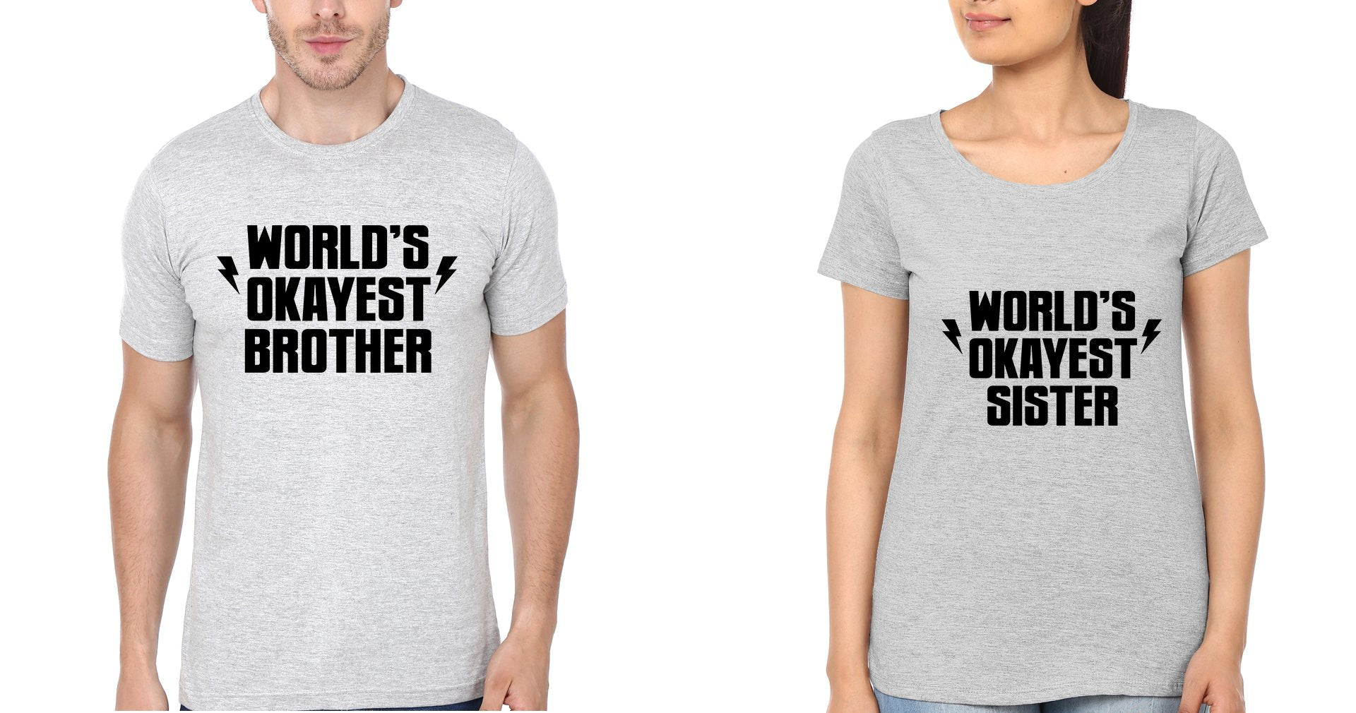 OKAYEST Brother-Sister Half Sleeves T-Shirts -FunkyTees