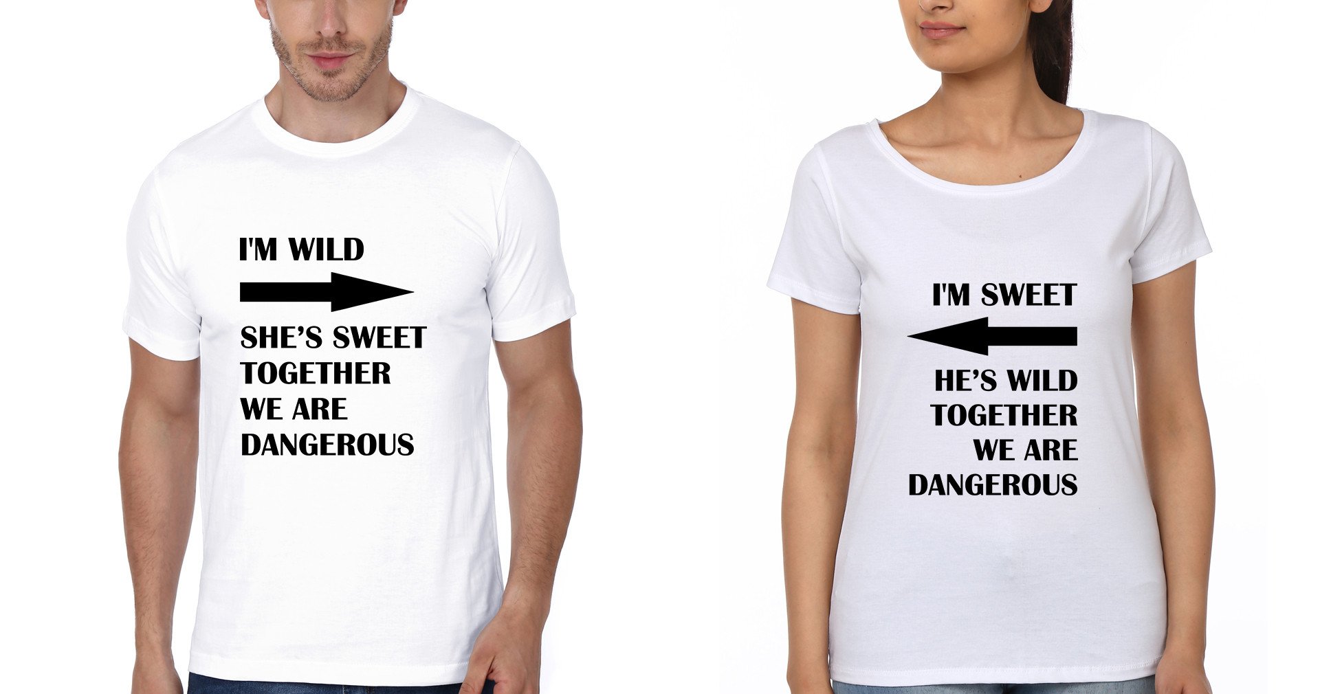 FunkyTees Sweet And Wild BFF Half Sleeve T Shirt