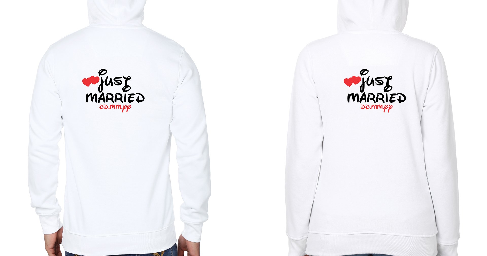 Just Married Couple Hoodie-FunkyTees