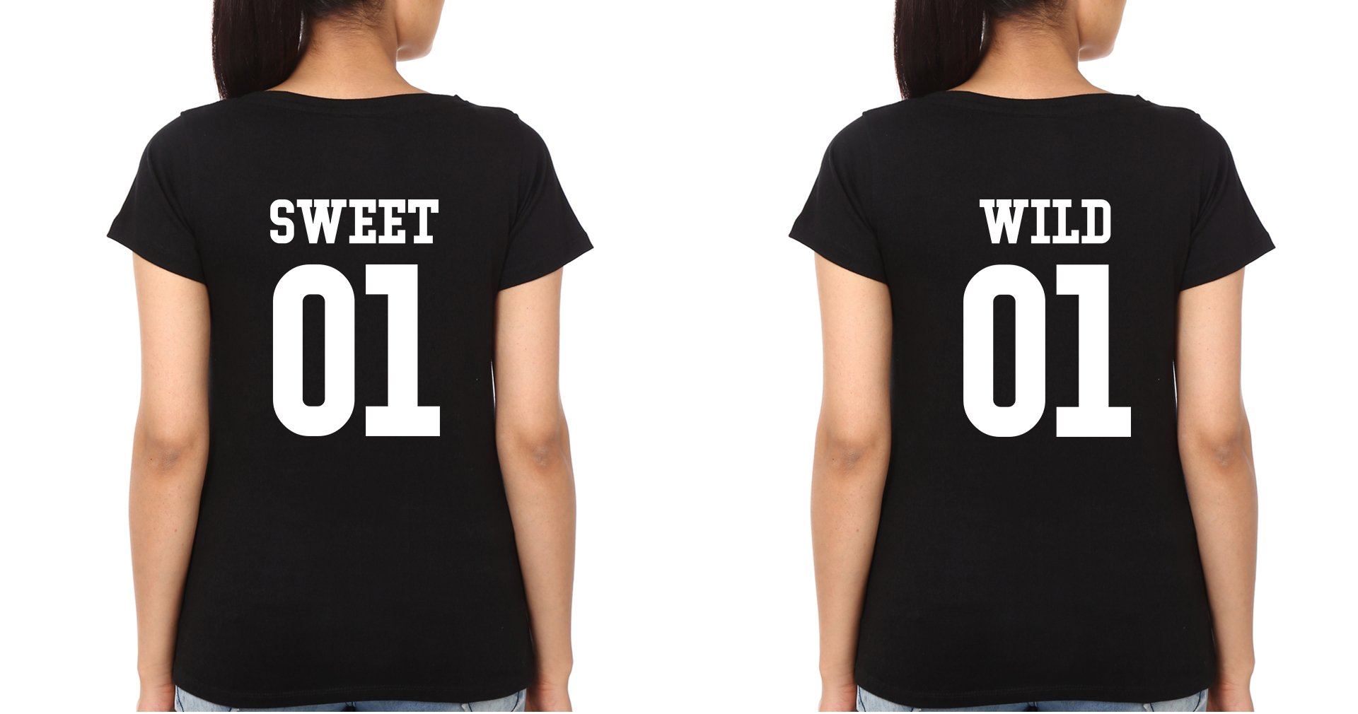 Sweet Wild BFF Half Sleeves T-Shirts-FunkyTees