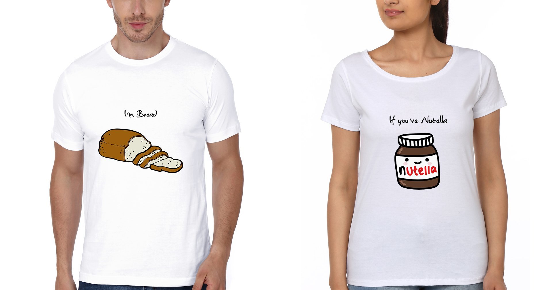 NUTELLA-BREAD BFF Half Sleeves T-Shirts-FunkyTees