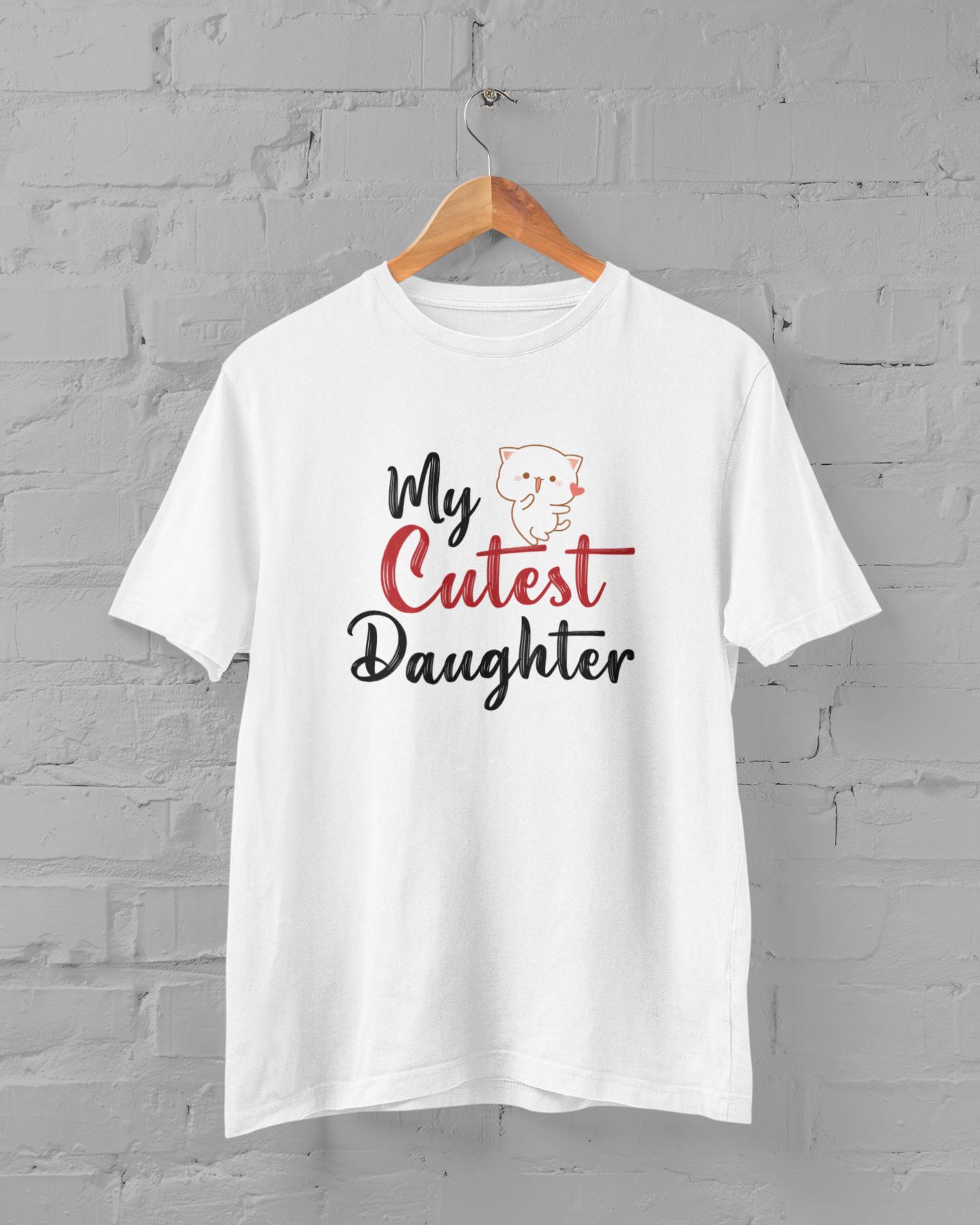 My Cutest Daughter Father and Daughter White Matching T-Shirt- FunkyTeesClub