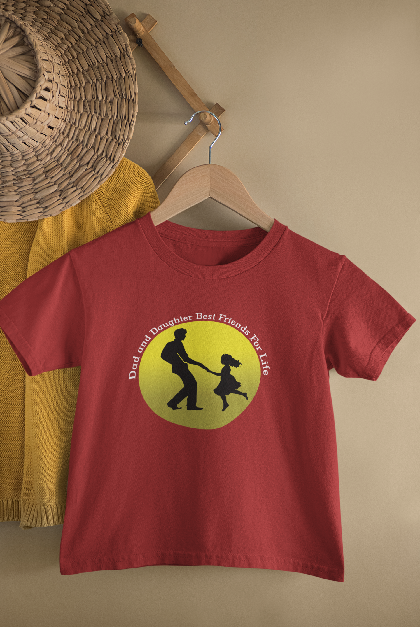 Dad And Daughter Best Friends Father and Daughter Red Matching T-Shirt- FunkyTeesClub