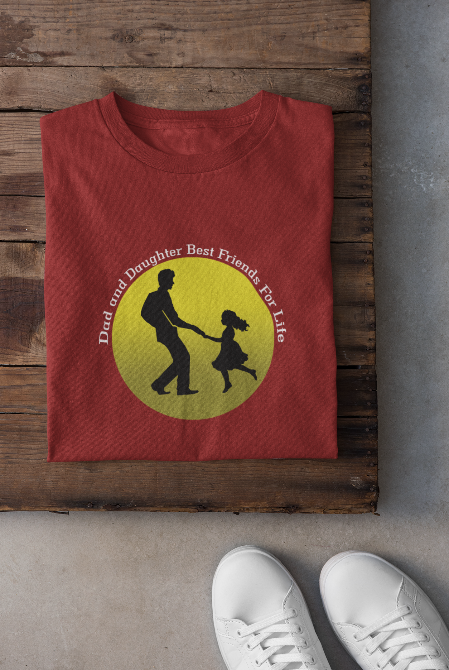 Dad And Daughter Best Friends Father and Daughter Red Matching T-Shirt- FunkyTeesClub