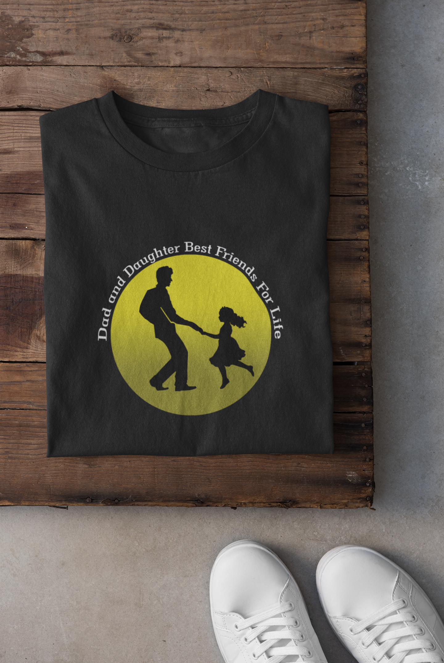 Dad And Daughter Best Friends Father and Daughter Black Matching T-Shirt- FunkyTeesClub