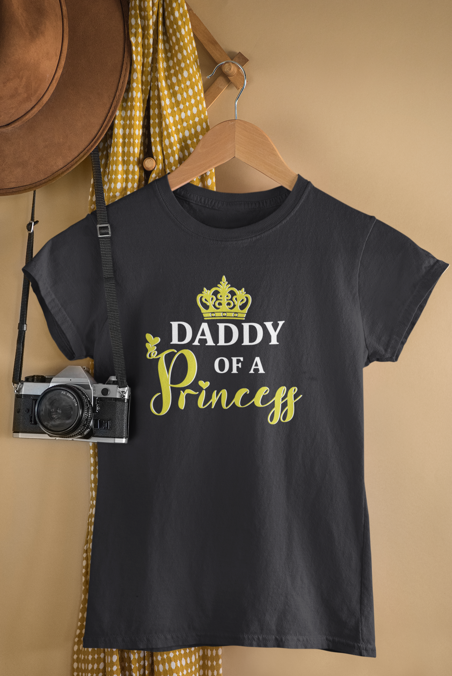 Daddy Of A Princess Father and Daughter Black Matching T-Shirt- FunkyTeesClub
