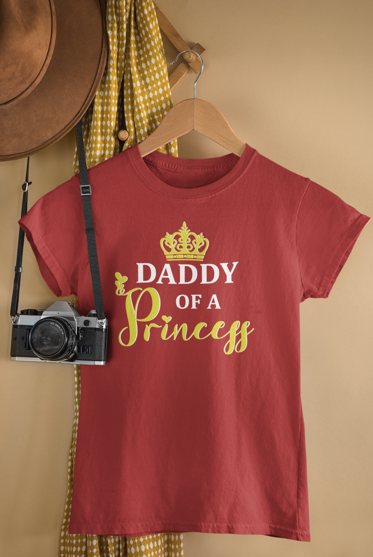 Daddy Of A Princess Father and Daughter Red Matching T-Shirt- FunkyTeesClub