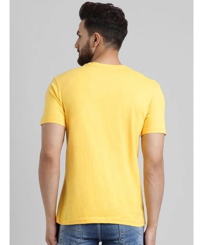Plain Yellow Half Sleeves T-Shirt-FunkyTeesClub