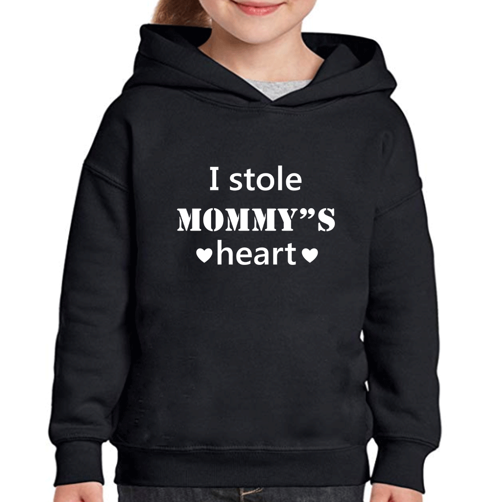 There Is girl Who Stole My Heart I Stole Mommy's Heart Mother and Daughter Matching Hoodies- FunkyTeesClub