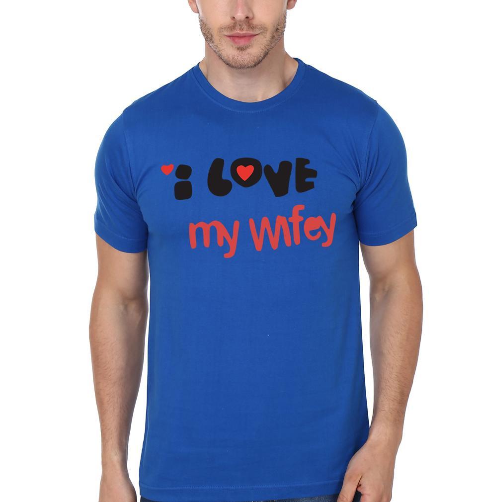 I Love Wifey Hubby Couple Half Sleeves T-Shirts -FunkyTees