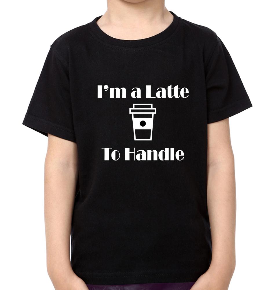 I Need Coffee I'M A Latte To Handle Father and Son Matching T-Shirt- FunkyTeesClub