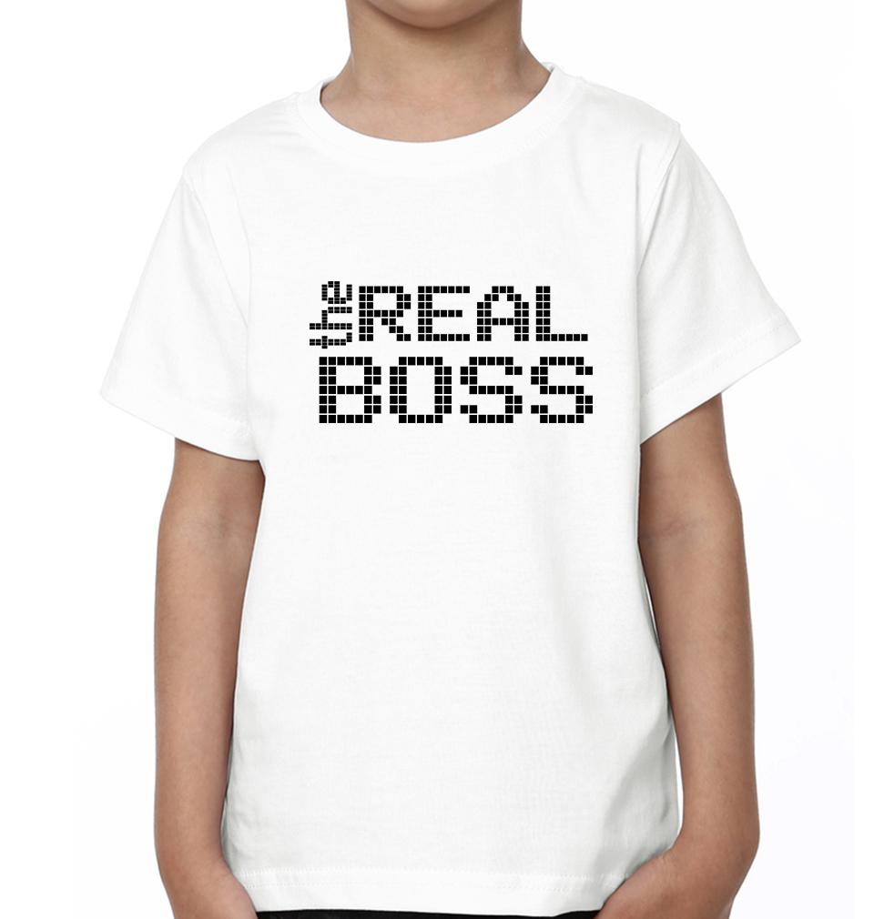 The Boss The Real Boss Father and Son Matching T-Shirt- FunkyTeesClub