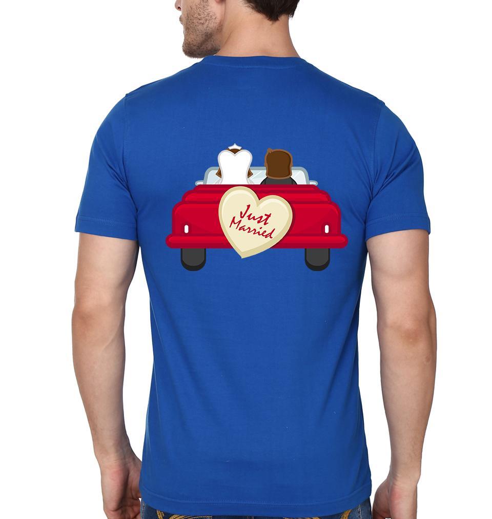 Just Married Couple Half Sleeves T-Shirts -FunkyTees