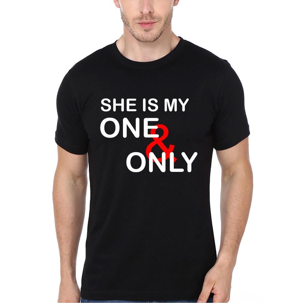 One & Only Couple Half Sleeves T-Shirts -FunkyTees