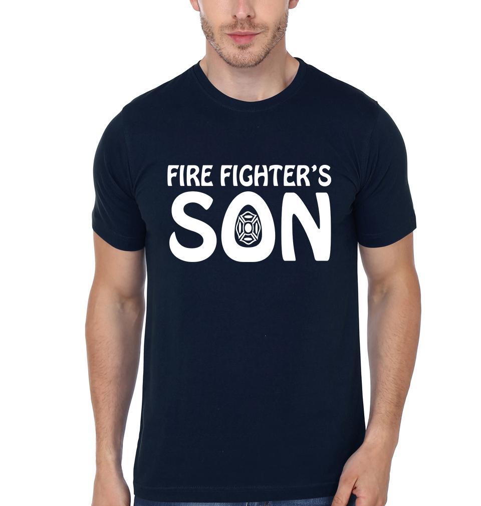 Fire Fighter's Mom Fire Fighter's Son Mother and Son Matching T-Shirt- FunkyTeesClub