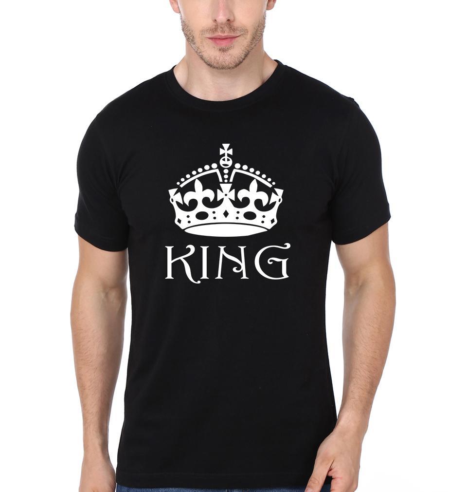 King Queen Couple Half Sleeves T-Shirts -FunkyTees