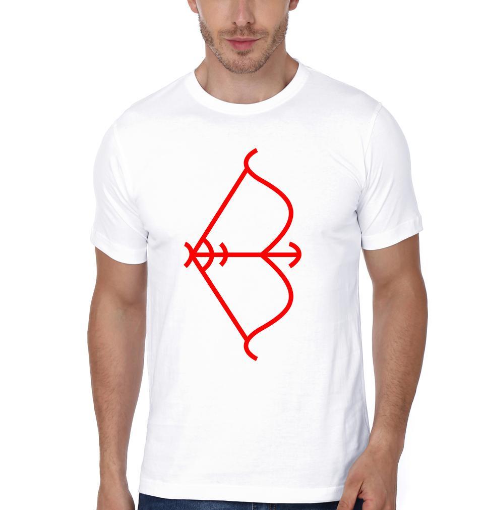 Heart Aerow Couple Half Sleeves T-Shirts -FunkyTees