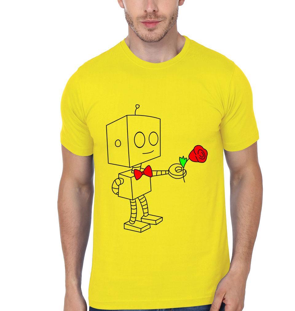 Robo Couple Half Sleeves T-Shirts -FunkyTees