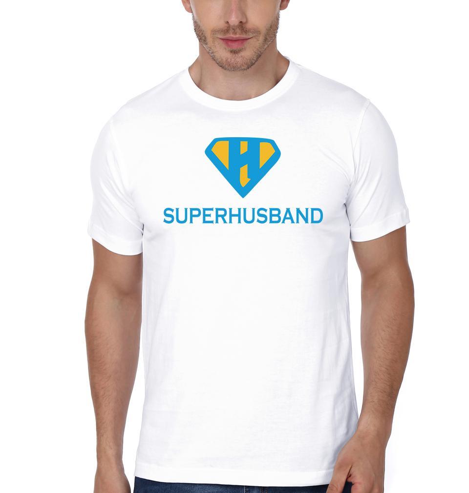 SuperHusband&Wife Couple Half Sleeves T-Shirts -FunkyTees