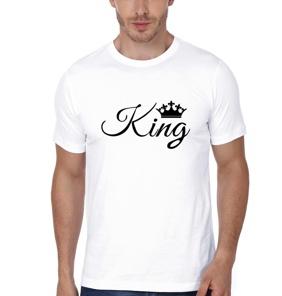 King Queen Couple Half Sleeves T-Shirts -FunkyTees