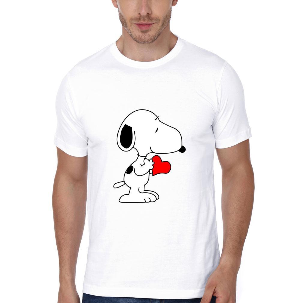 Snoopy Couple Half Sleeves T-Shirts -FunkyTees