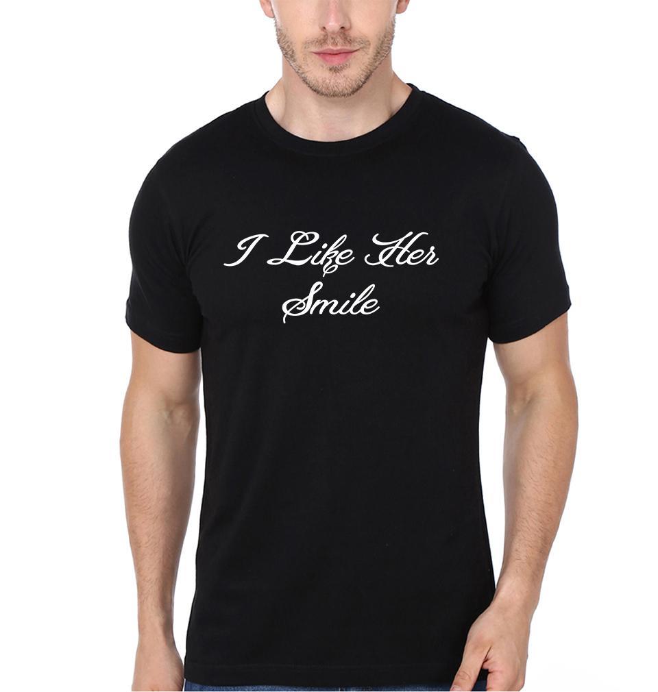 I Like Her Smile Couple Half Sleeves T-Shirts -FunkyTees
