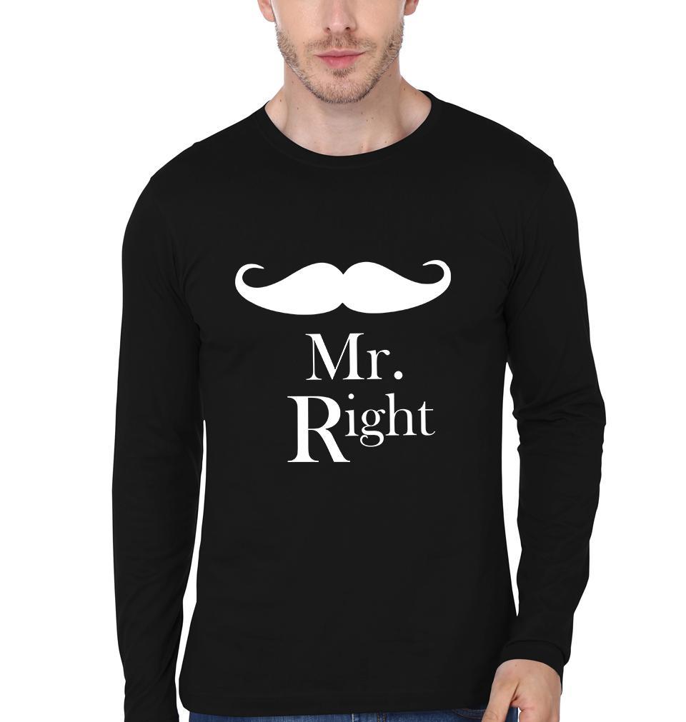 Mr.Right & Mrs. Always Right Couple Full Sleeves T-Shirts -FunkyTees
