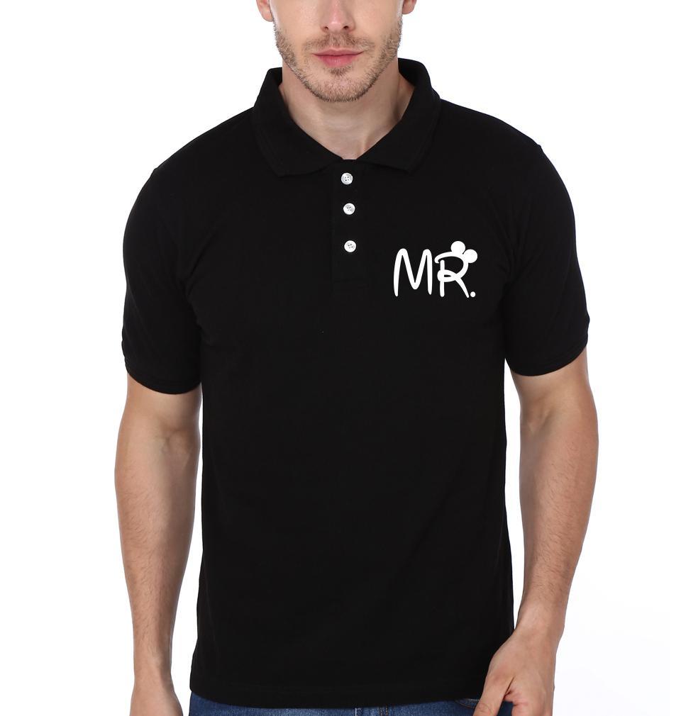 Pocket Mr. Mrs Couple Polo Half Sleeves T-Shirts -FunkyTees
