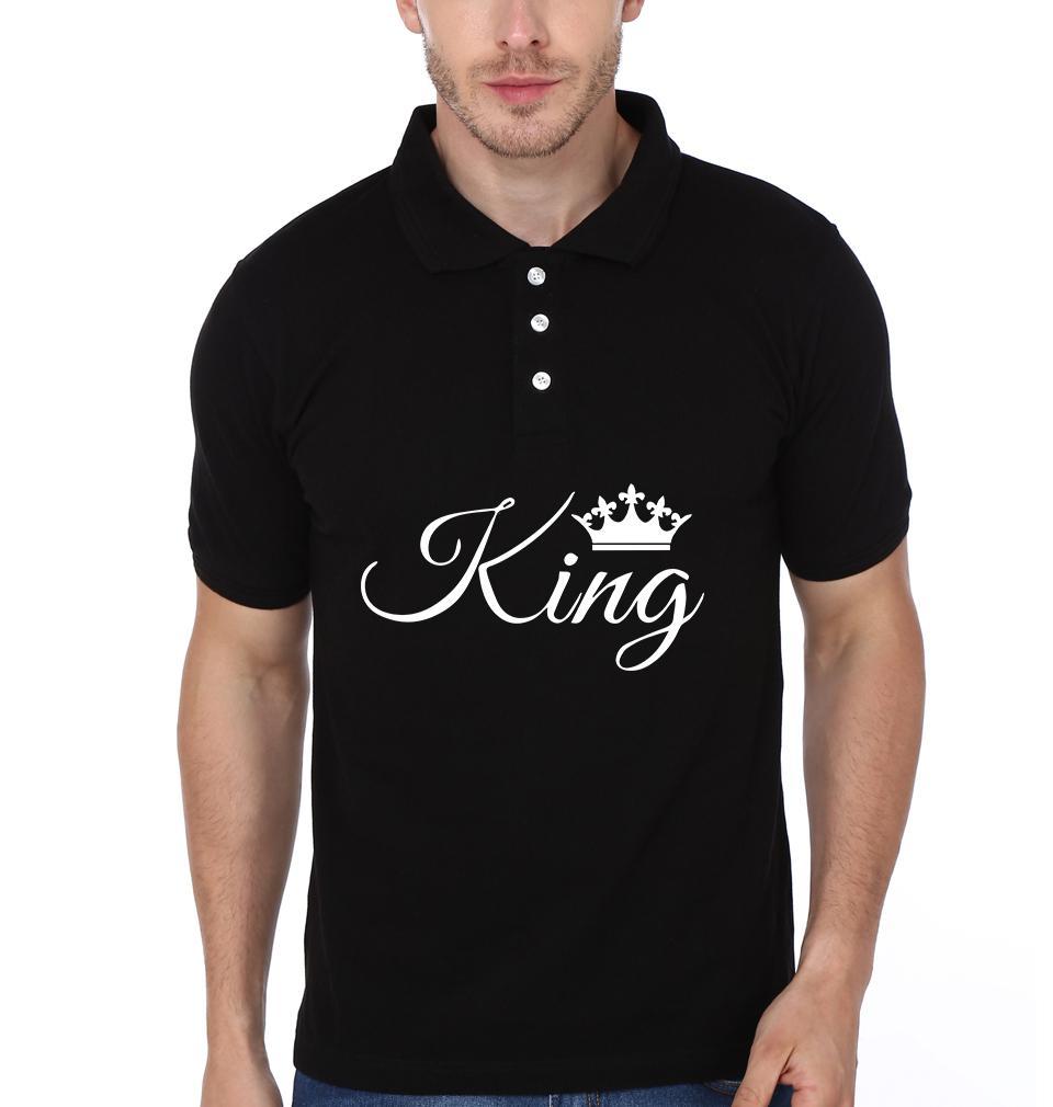King Queen Couple Polo Half Sleeves T-Shirts -FunkyTees