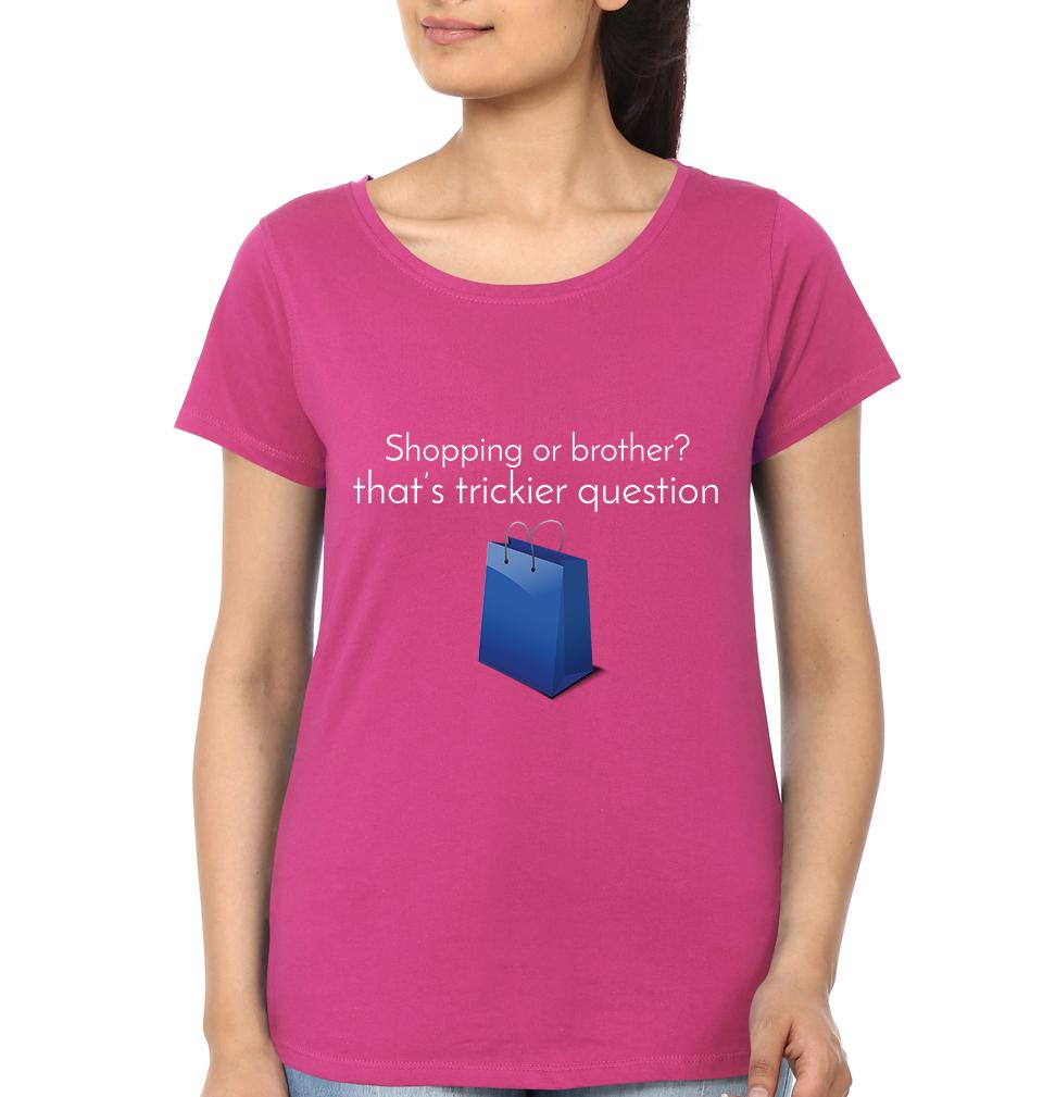 FOOTBALL OR SISTER OR SHOPPING Brother-Sister Half Sleeves T-Shirts -FunkyTees