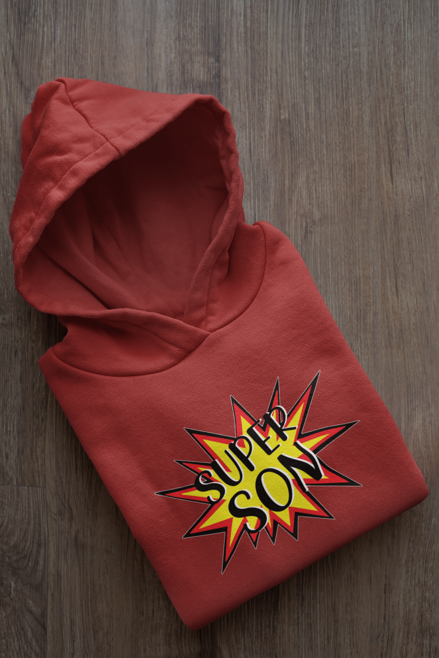 Super Dad Father and Son Red Matching Hoodies- FunkyTeesClub
