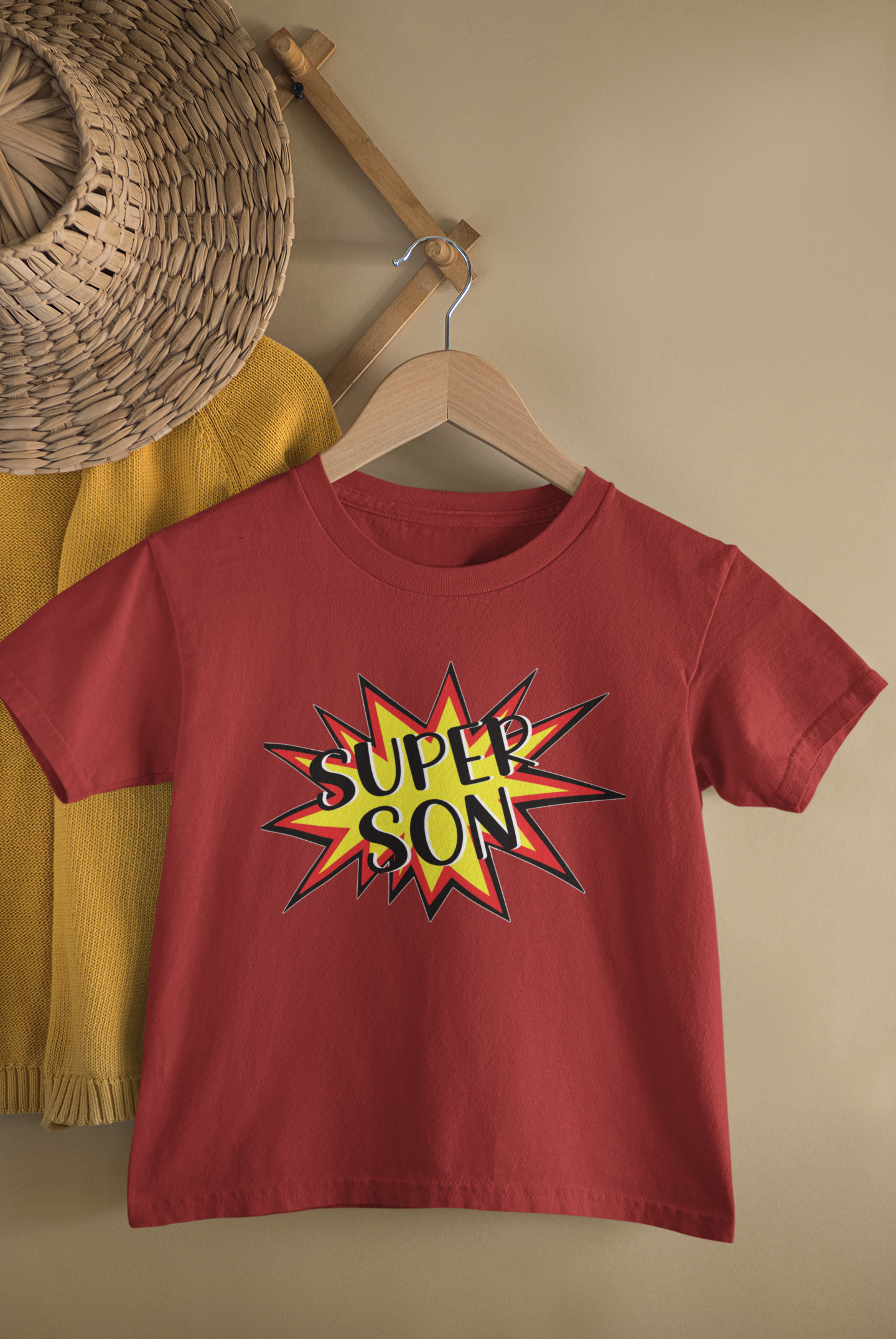 Super Son Mother And Son Red Matching T-Shirt- FunkyTeesClub