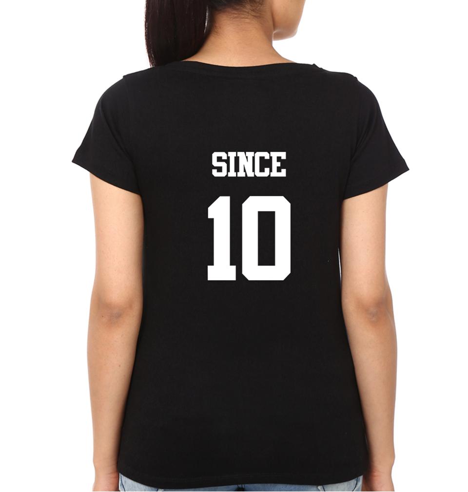 Together Since 10 Couple Half Sleeves T-Shirts -FunkyTees
