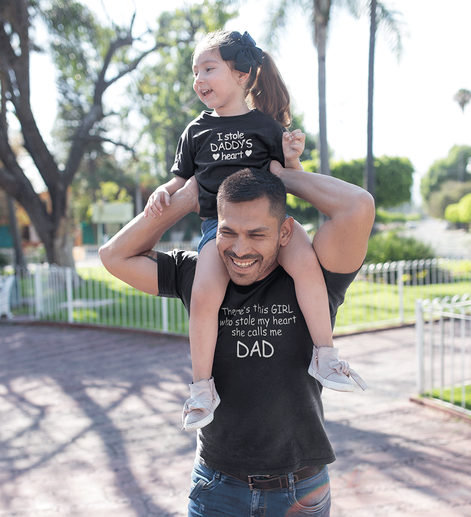 I Stole Daddy Heart Father and Daughter Matching T-Shirt- FunkyTeesClub