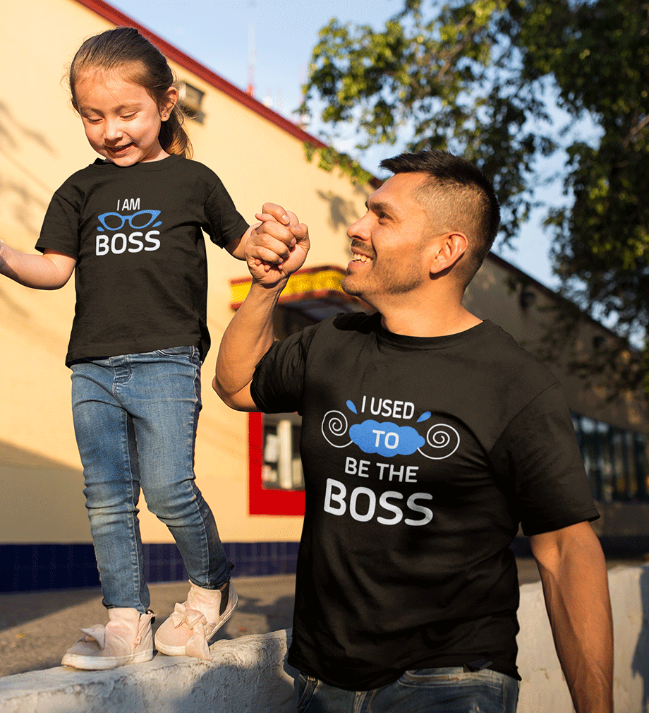 I Used To Be Boss & I Am Boss Father and Daughter Matching T-Shirt- FunkyTeesClub