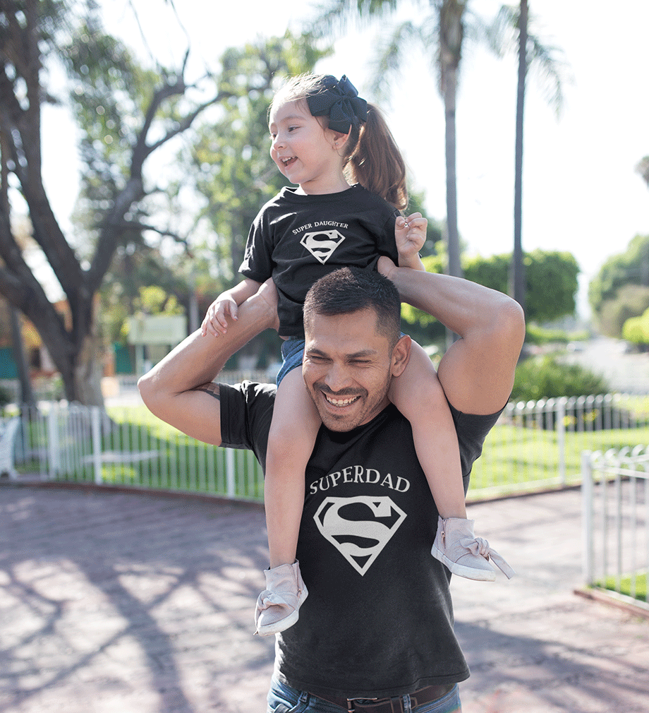 Super Dad Super Daughter Father and Daughter Matching T-Shirt- FunkyTeesClub