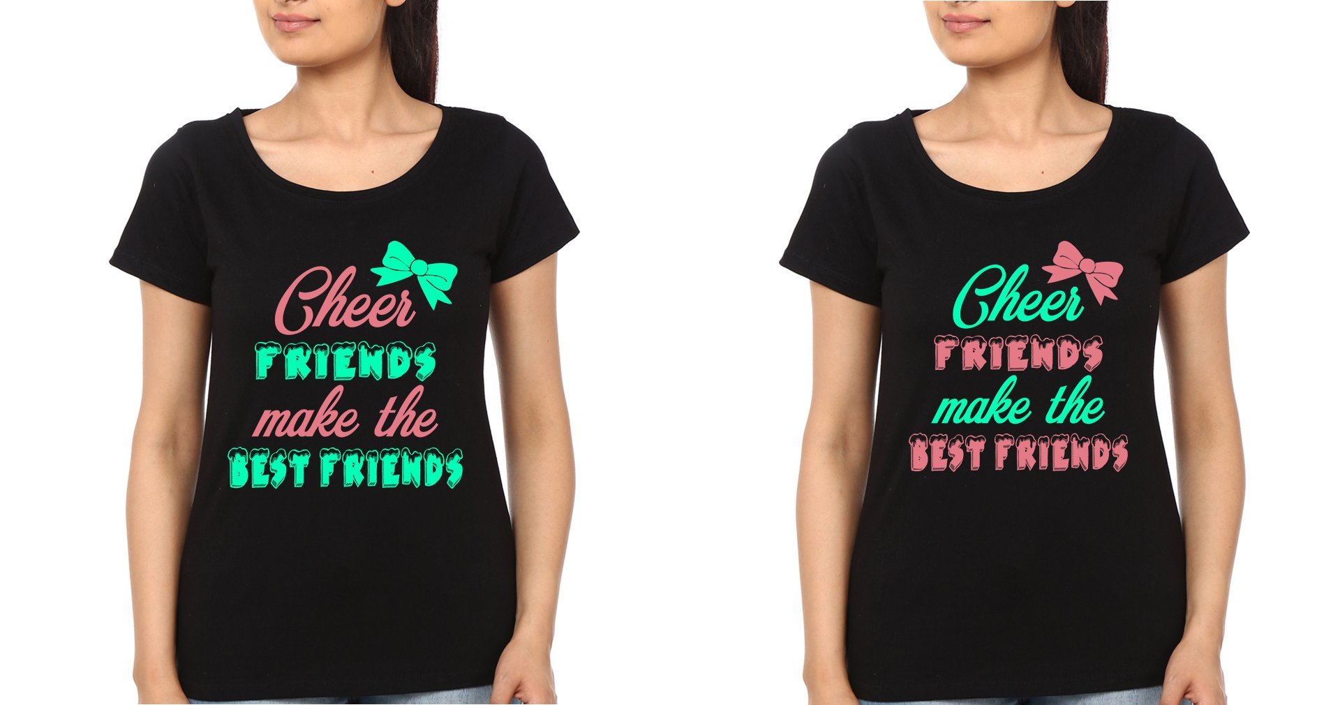 Cheer Friend Make Best Friends BFF Half Sleeves T-Shirts-FunkyTees