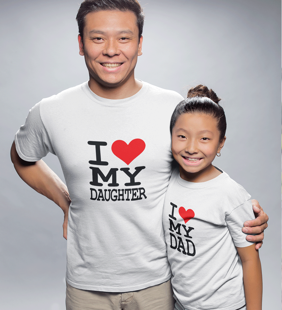I Love My Dad & I Love My Daughter Father and Daughter Matching T-Shirt- FunkyTeesClub