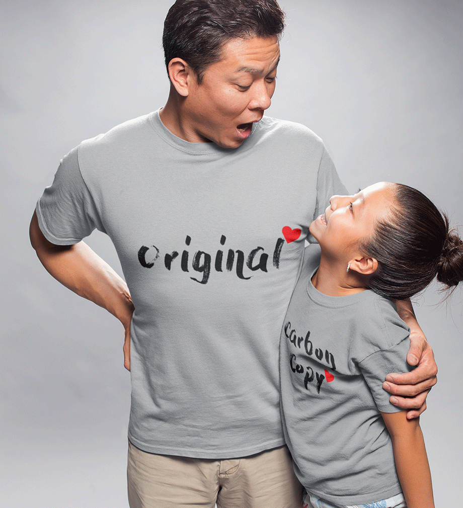 Original & Carbon Copy Father and Daughter Matching T-Shirt- FunkyTeesClub