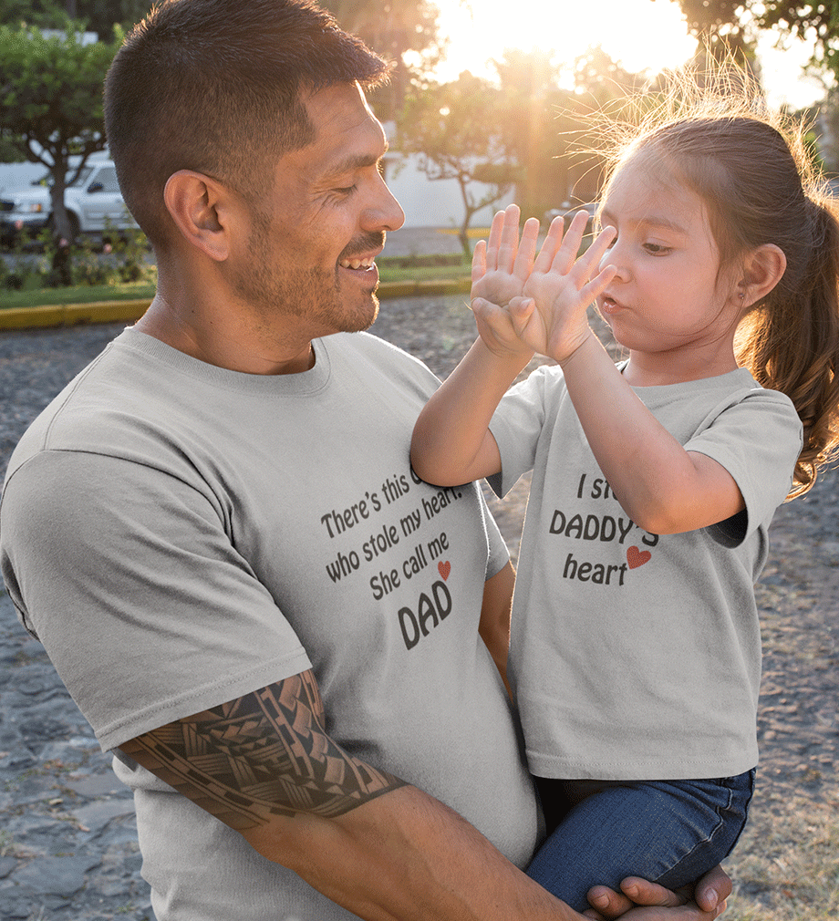 I Stole Daddy's Heart Father and Daughter Matching T-Shirt- FunkyTeesClub