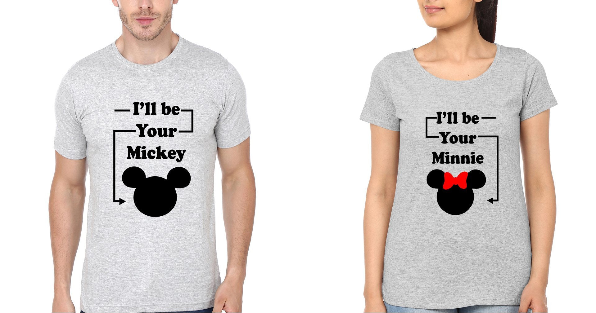I'll Be Your Mickey Minnie Couple Half Sleeves T-Shirts -FunkyTees