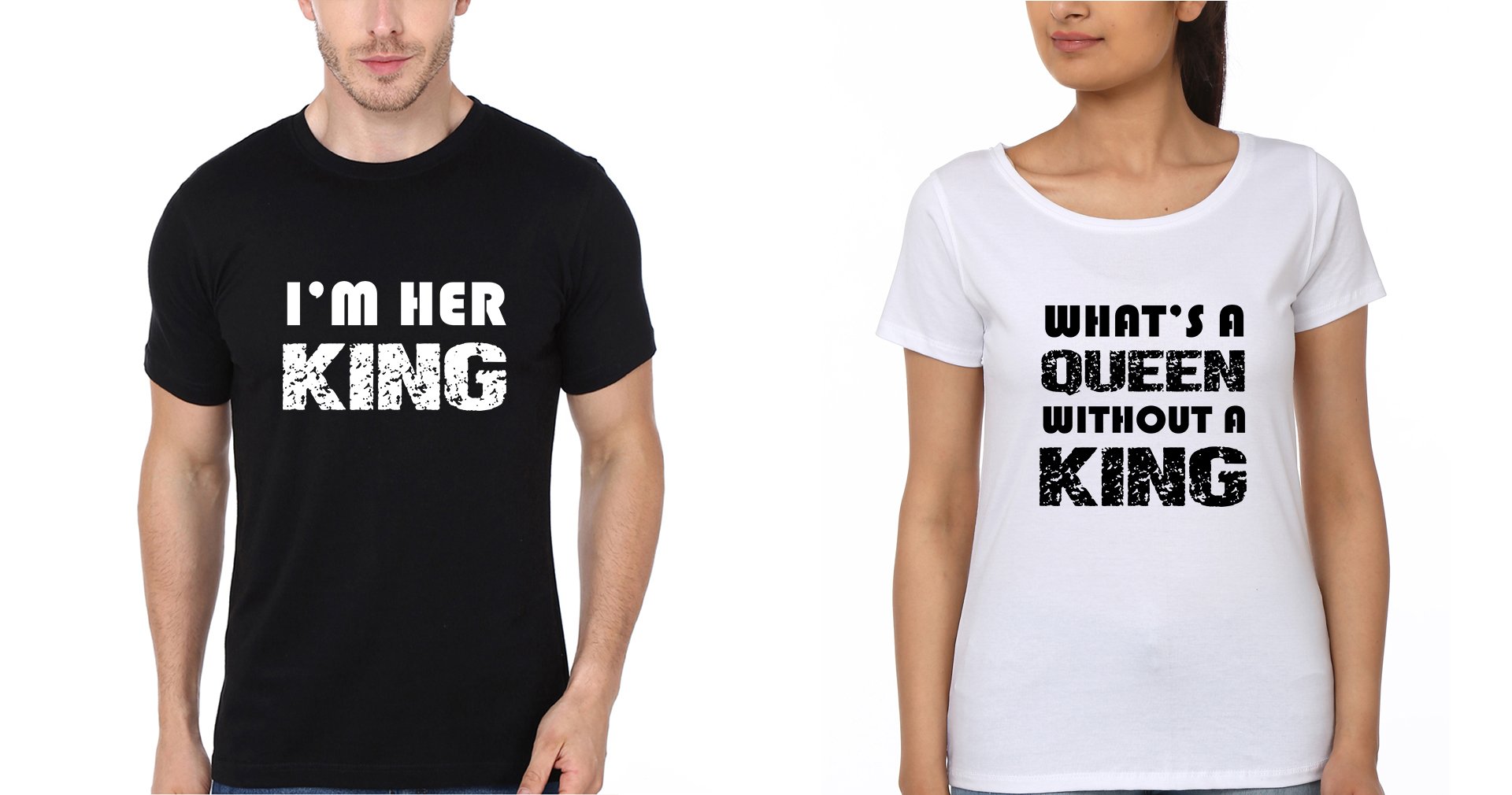 I'M Her King Couple Half Sleeves T-Shirts -FunkyTees